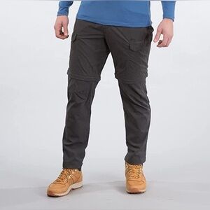 Bergens of Norway Men's Charcoal Grey Cargo Pants Convertible Hiking Sz L